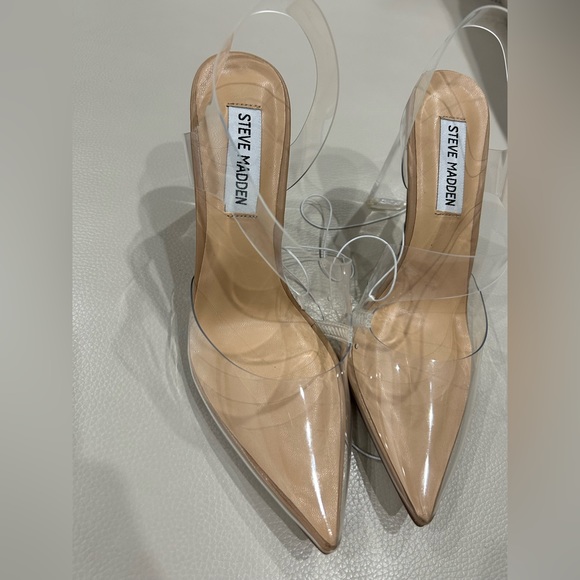 Steve Madden Shoes - ⬇️ PRICE ⬇️ STEVE MADDEN • Clear Sling Back Heels • 7 M